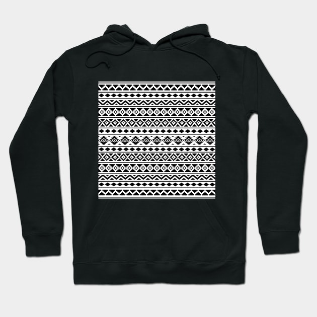 Aztec Essence Pattern II Black on White Hoodie by NataliePaskell